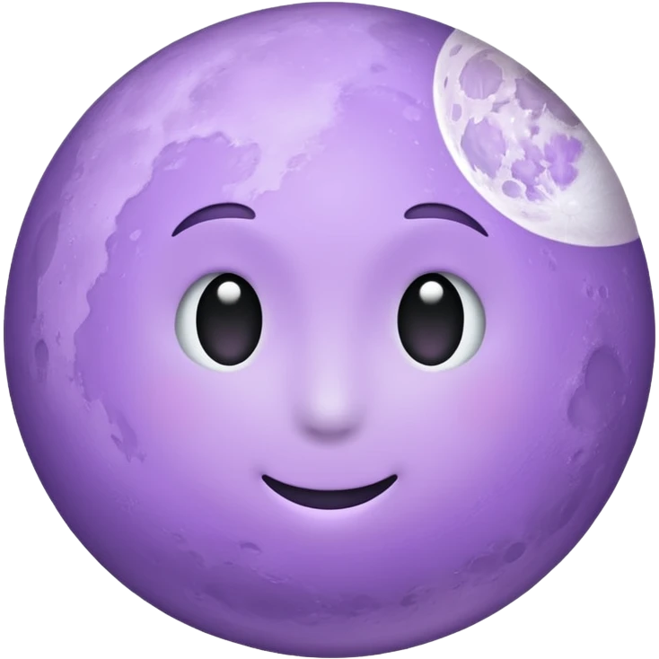 realistic Light purple moon emoji