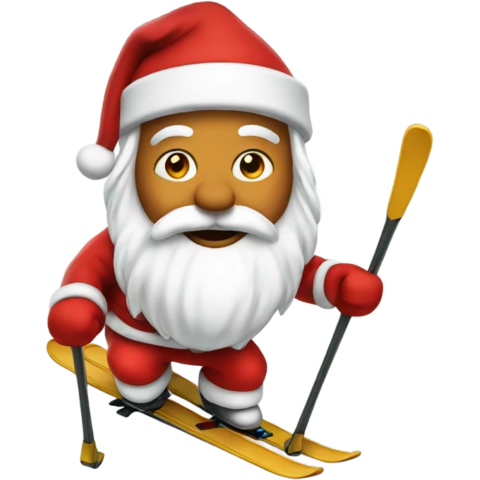 a skiing santa emoji