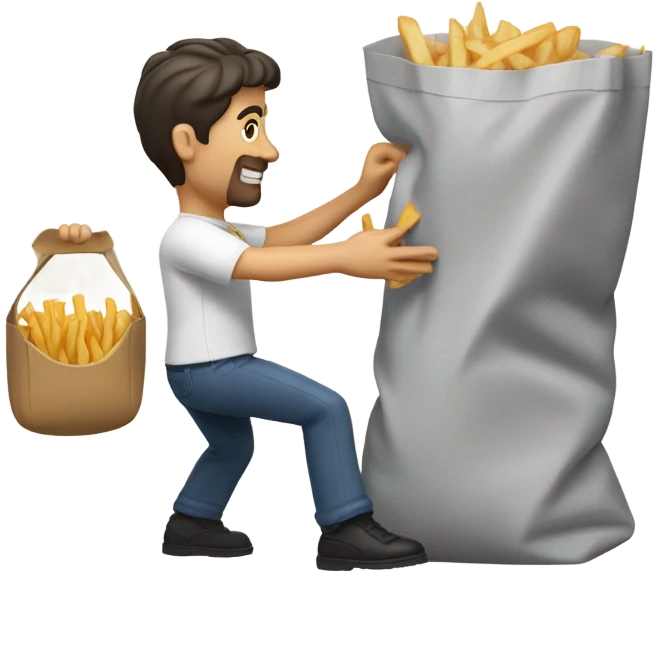 mark andrews putting the fries in the bag emoji