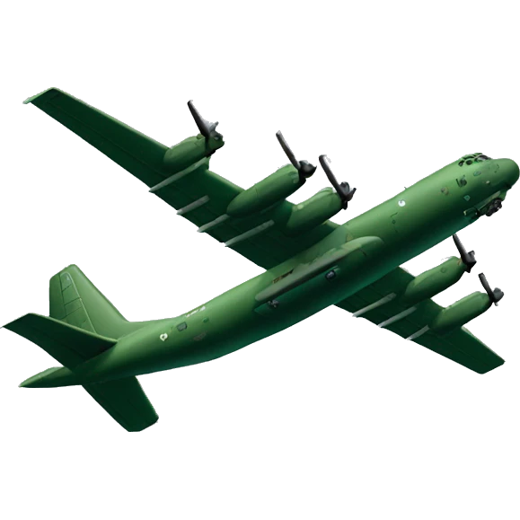 Dark green C-130 plane emoji