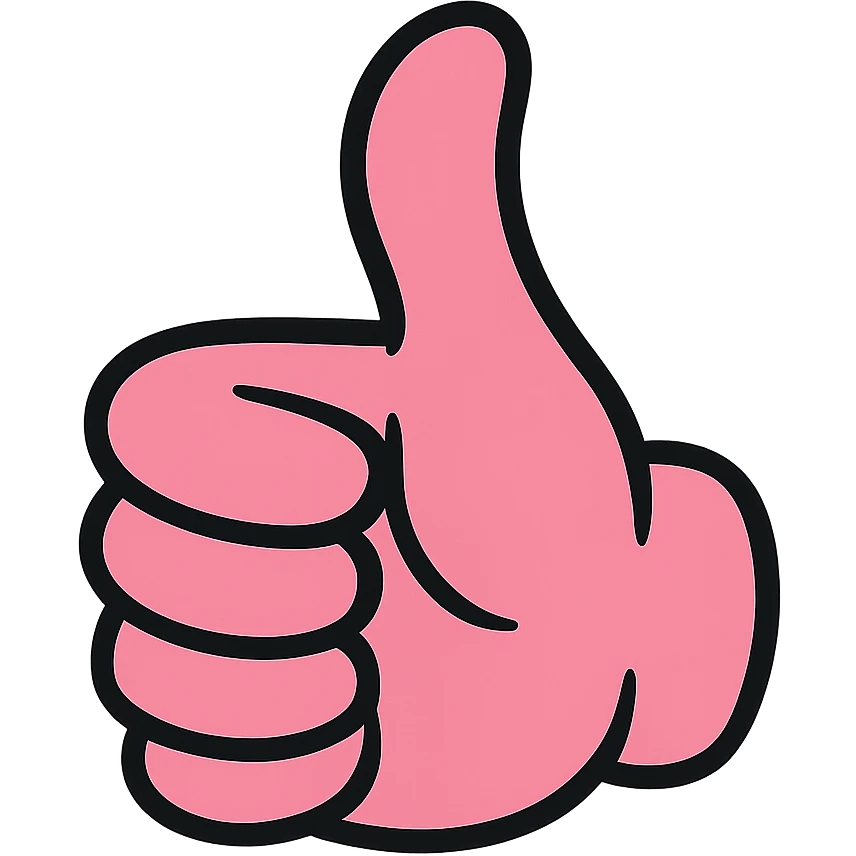 a pink thumbs up emoji, hand, friendly emoji