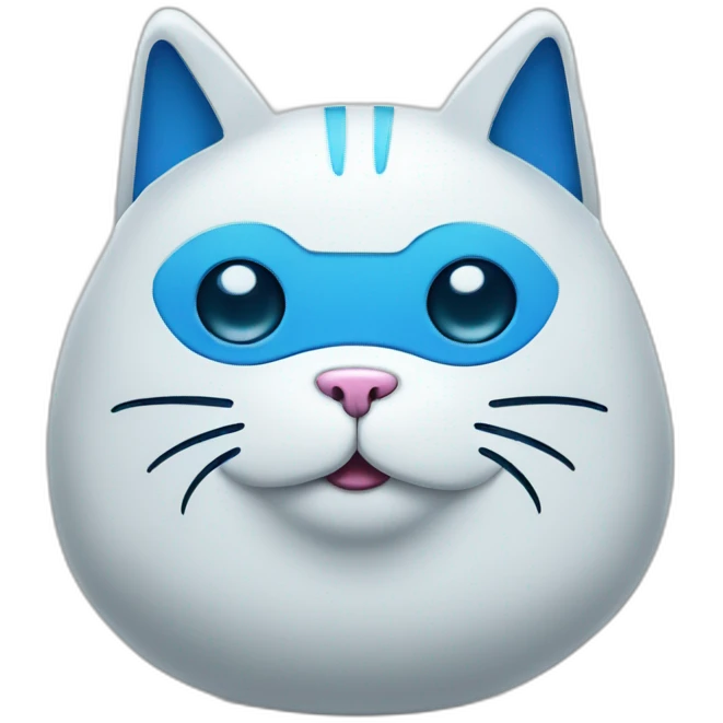 robot blue face fat cat emoji