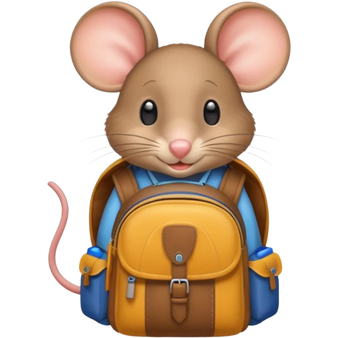 Souris qui va à l'école emoji