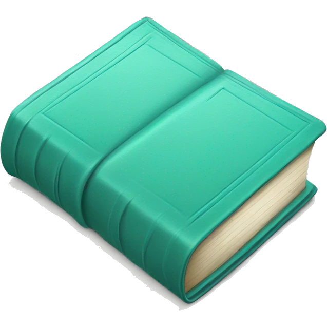 Realistic isolated turquoise book laying down flat. emoji
