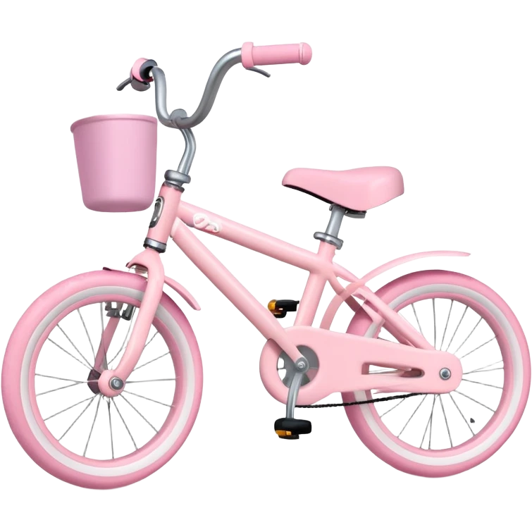 cute children's bicycle in pastel pink with training wheels emoji