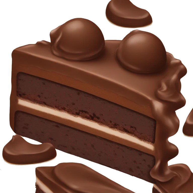 A piece of chocolate cake  emoji