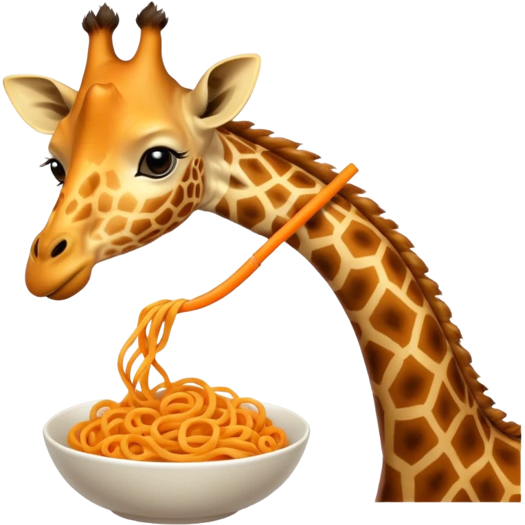 Giraffe eating noodle emoji