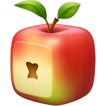 One cube shaped apple emoji