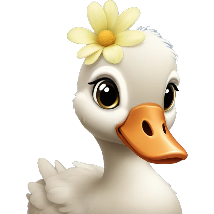 baby goose with flower hat emoji