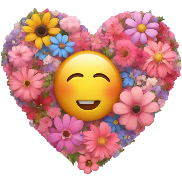 Heart pink and flowers emoji