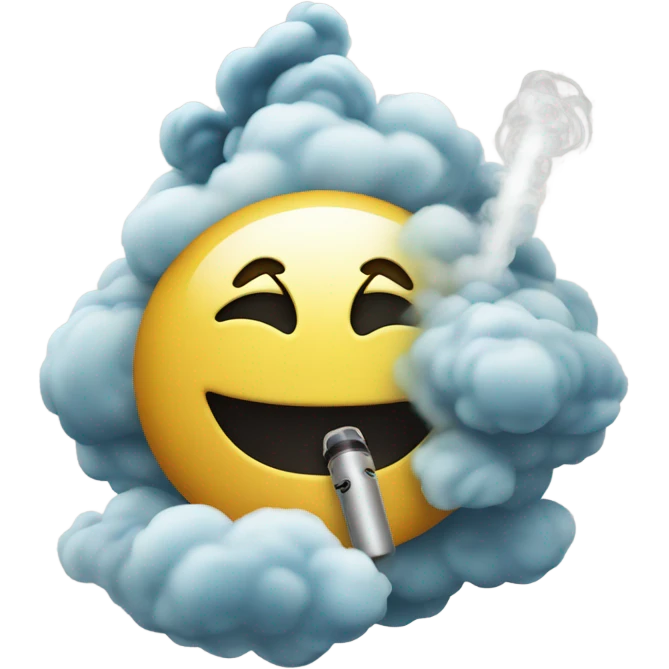 a emoji vaping with a vape emoji
