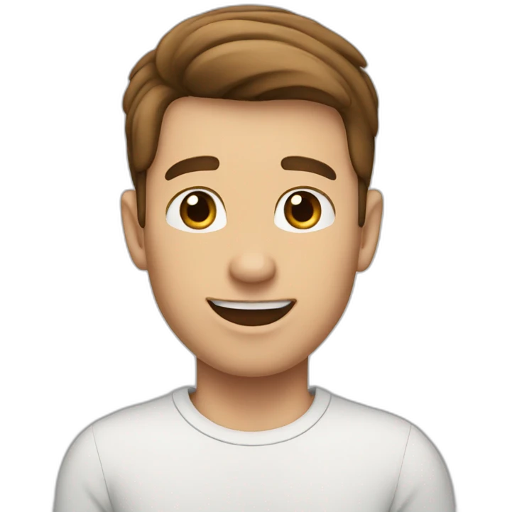 White Male with Brown Hair Wearing Mickey Mouse Ears emoji