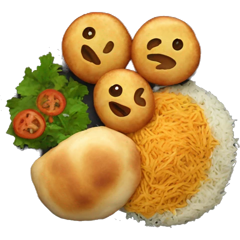 PAKISTANI FOOD ON A black PLATE emoji