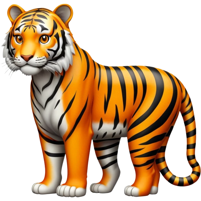 cinematic-tiger-realistic-full-body-standing-emoji,-massive-striped-frame-exuding-power-and-grace,-bold-orange-fur-with-thick-black-stripes,-head-tilted-dramatically,-piercing-yellow-eyes-focused-intensely,-simplified-yet-realistic-focused-features,-highly-detailed,-glowing-with-an-almost-sarcastic-glow emoji