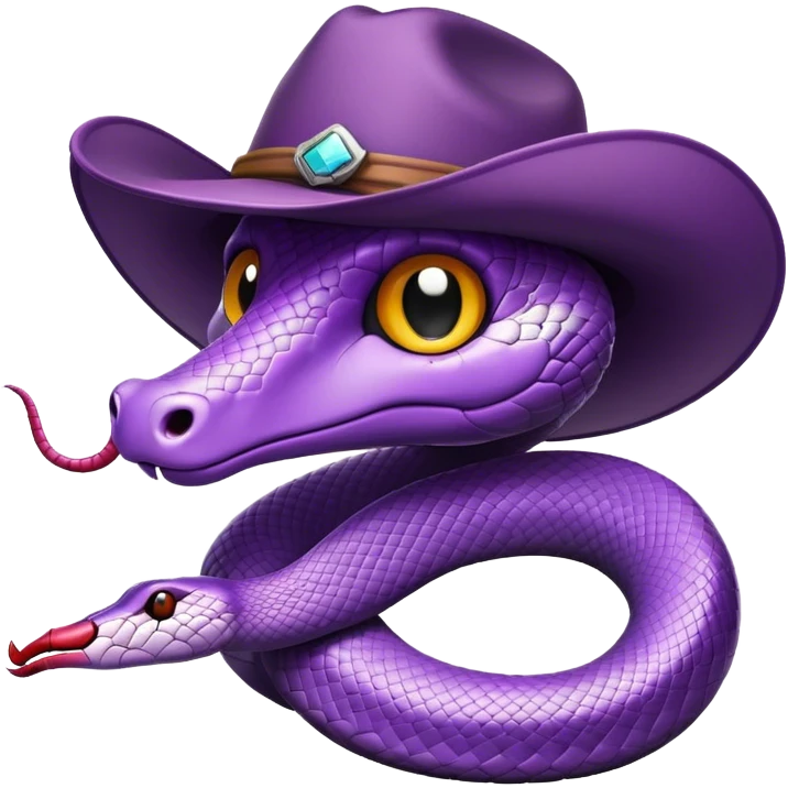 purple snake with a cowboy hat emoji