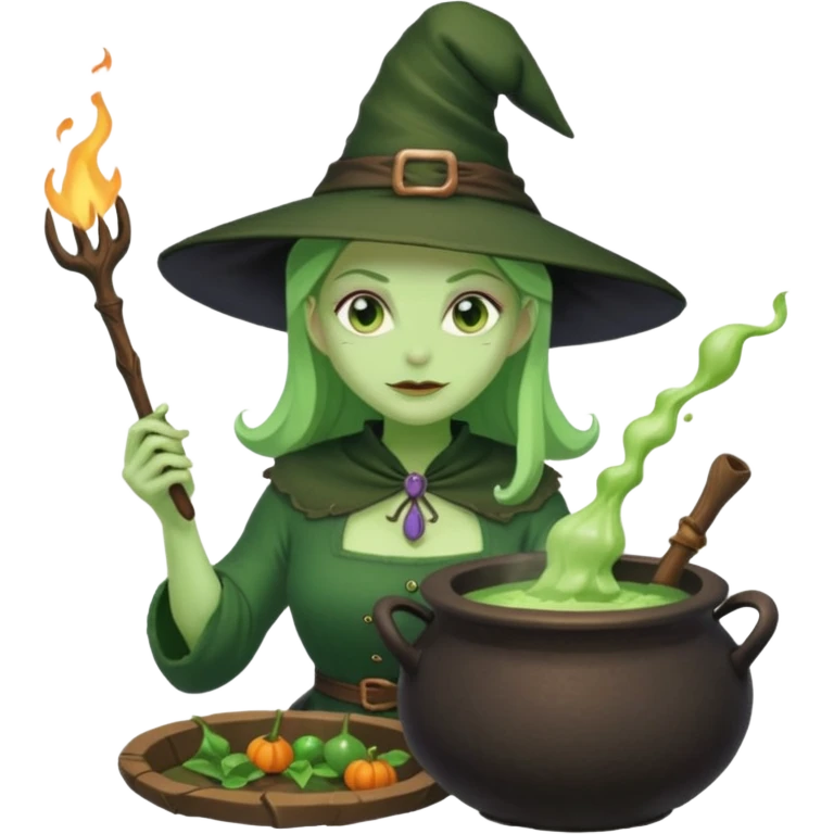 green witch cooking potion emoji
