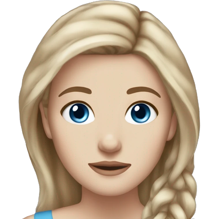 stunning white girl light brown hair blue eyes emoji