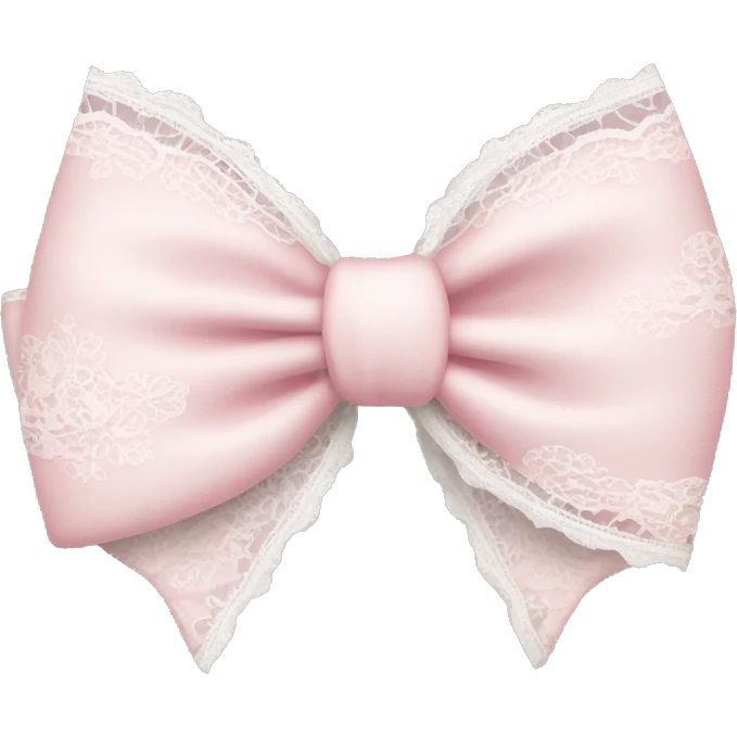 light pink bow with white lace emoji