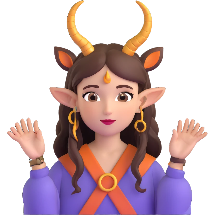 girl with fantasy horns emoji