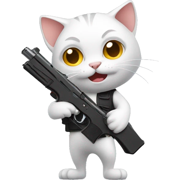 animated cat with gun emoji