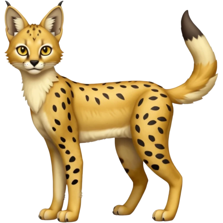 Serval-Caracal-Trico-Sergal-Caraval-Seracal-animal-Fakémon-hybrid (full body) emoji