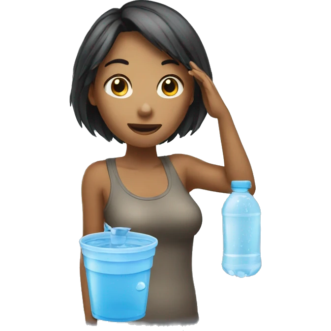 Woman asking for water emoji