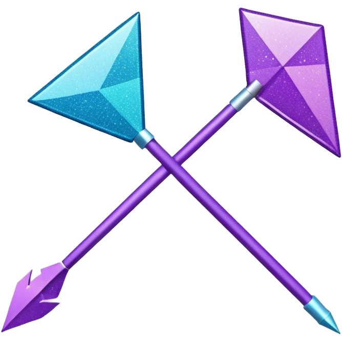 Glitter Roxo e Ciano Flecha emoji