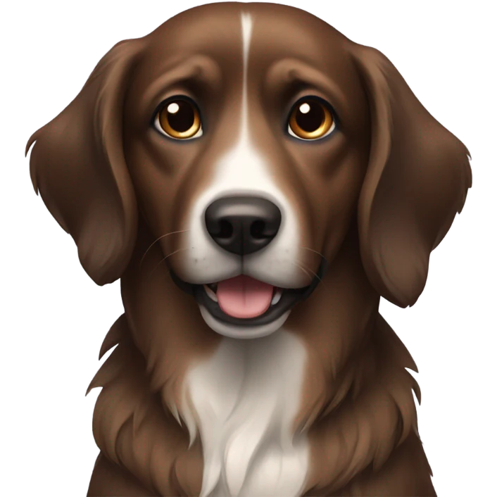 Brown and black haired dog emoji