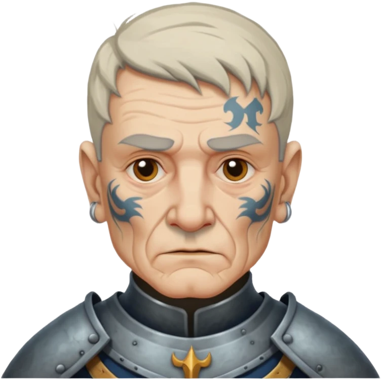 elderly tattooed knight emoji