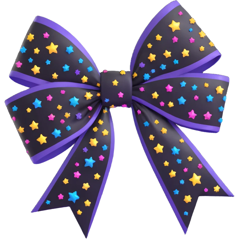 sparkly gold bow with stars, no gold emoji