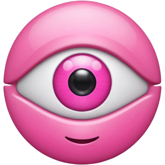 genera un emoji 3d en formato ios de un ojo con eyeliner rosa emoji