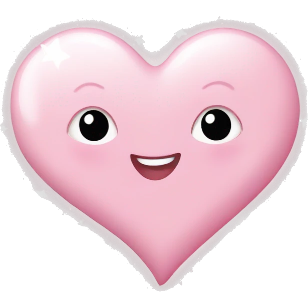 baby pink heart with white stars and glitter  emoji