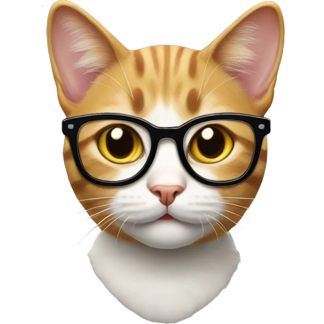 nerd cat emoji with tongue out emoji