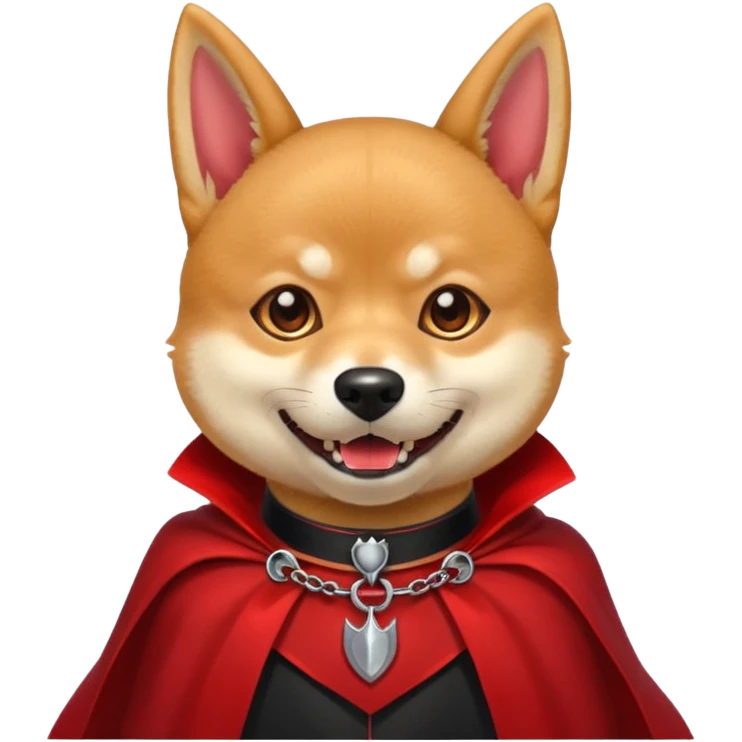 Shiba Vampire Dog in red collar cloak emoji