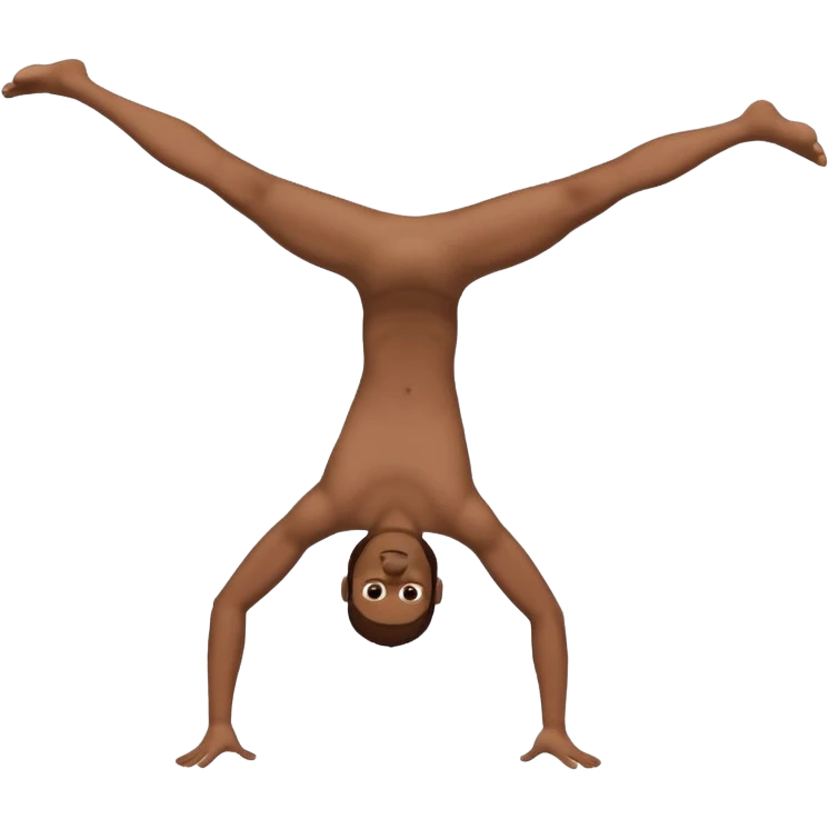 Fully body naked nude male with brown hair  cartwheel emoji