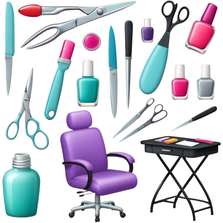 Create a cohesive and stylish set of emojis specifically for a professional nail technician.  emoji