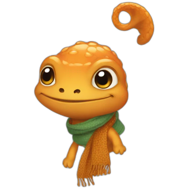 newt wearing a scarf emoji