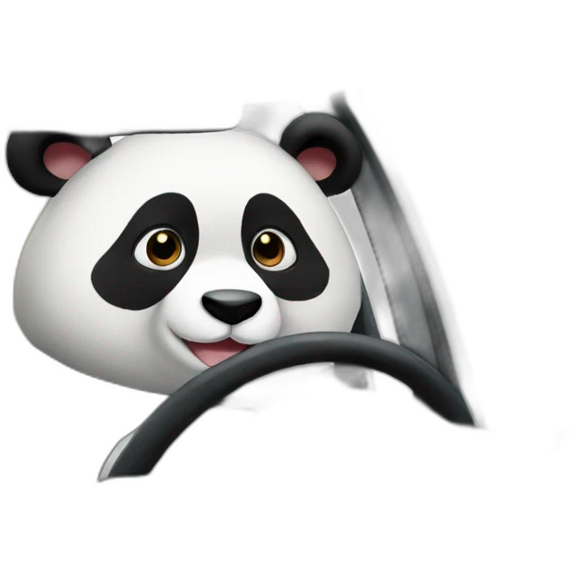 Panda driving car emoji