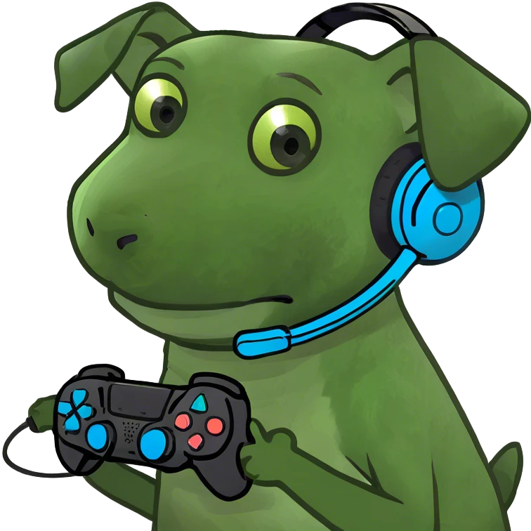 Dog playing ps5 emoji