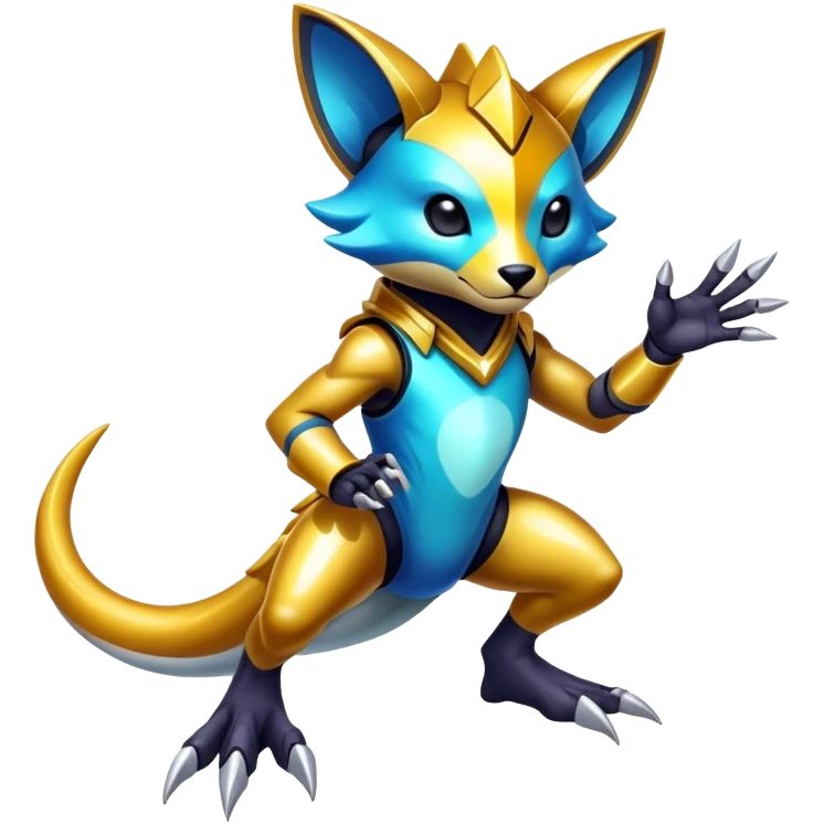 Shiny Epic Edgy Cool Colorful Vibrant Modern Vernid-Protogen-creature-animal, full body  emoji