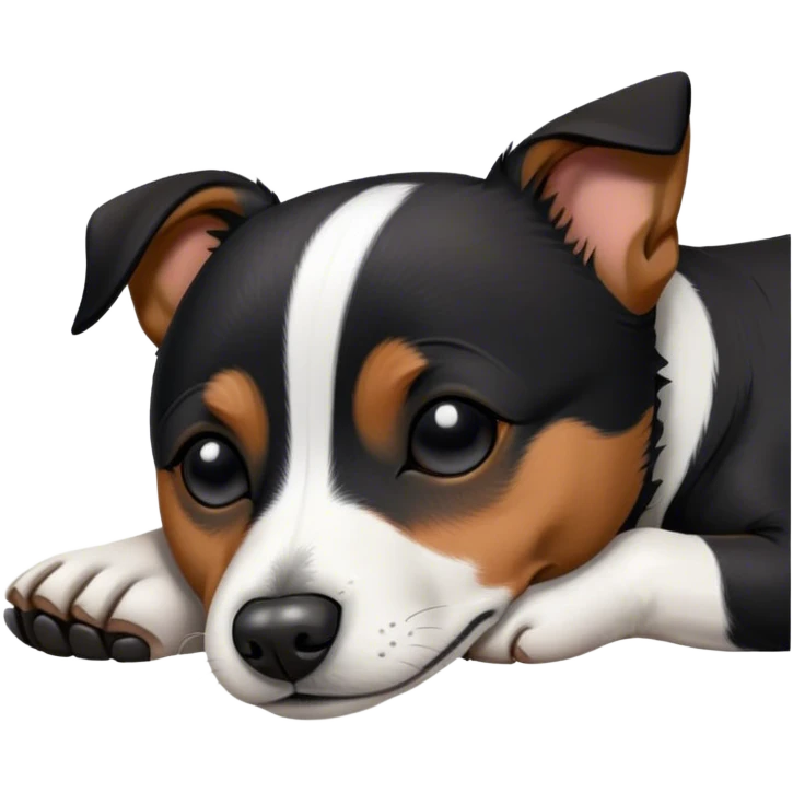 Sleeping black jack russell emoji