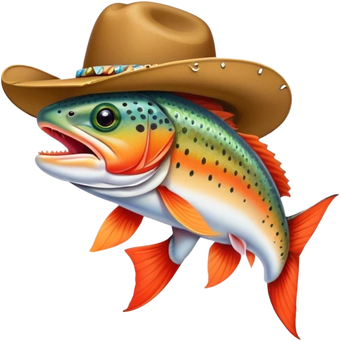 Cutthroat Trout wearing a Cowboy Hat emoji