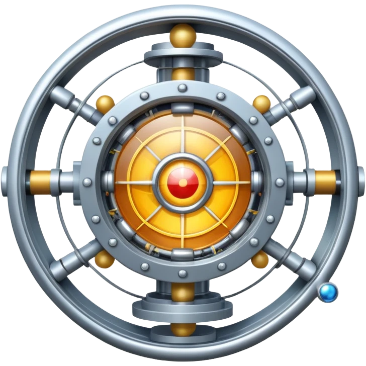 An icon featuring a large particle collider, atom symbols, and energy waves, symbolizing the field of physics. The design includes a lab setup with scientific equipment, representing experiments and fundamental forces of nature. Transparent background highlights the exploration of matter and energy. emoji