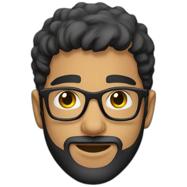 Young Arab glasses beard emoji