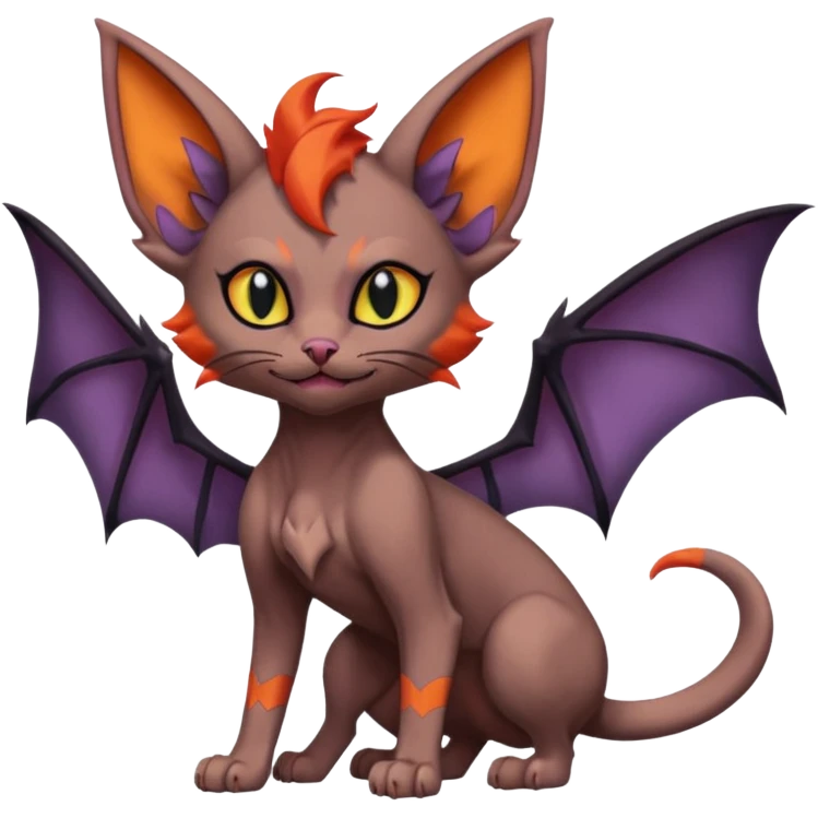 Noivern-Sphynx-Noibat-Torracat-Lykoi-fusion emoji