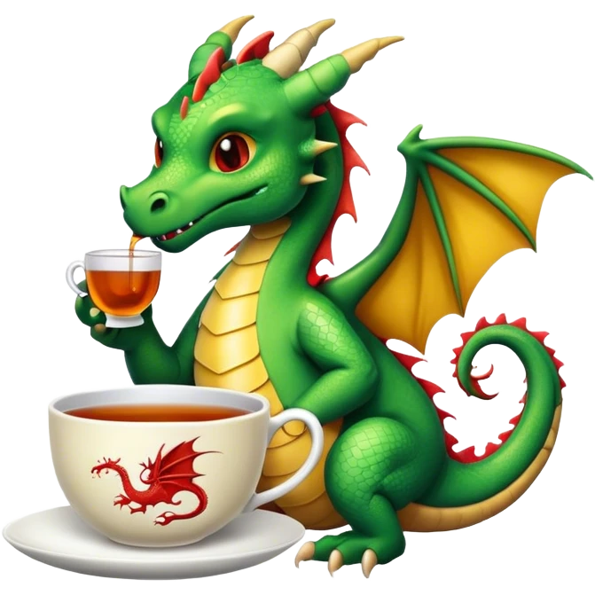 dragon drinking tea emoji