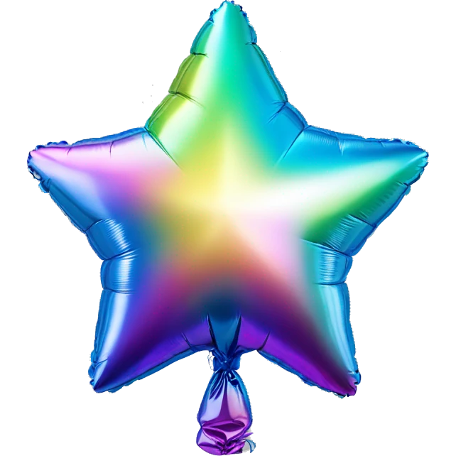 Iridescent foil balloon star emoji