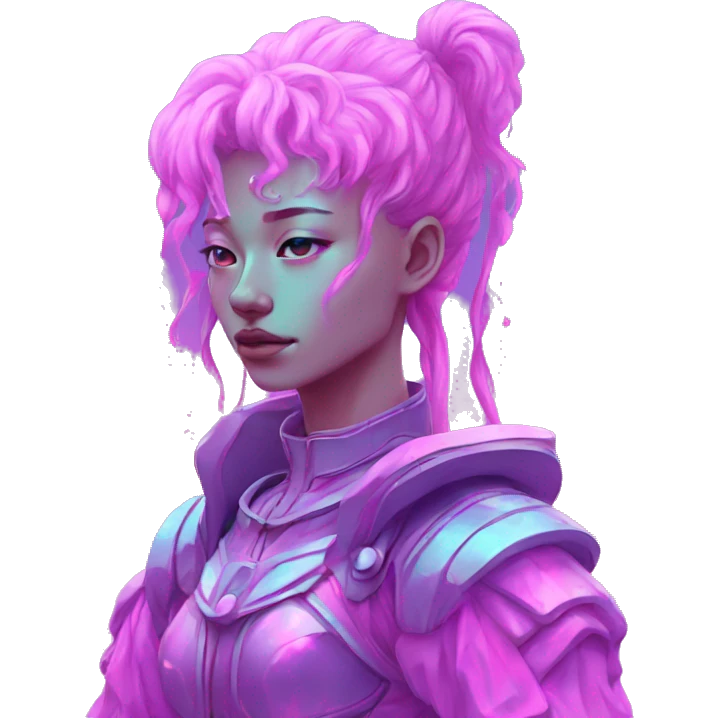 Vaporwave humanoid fantasy human emoji