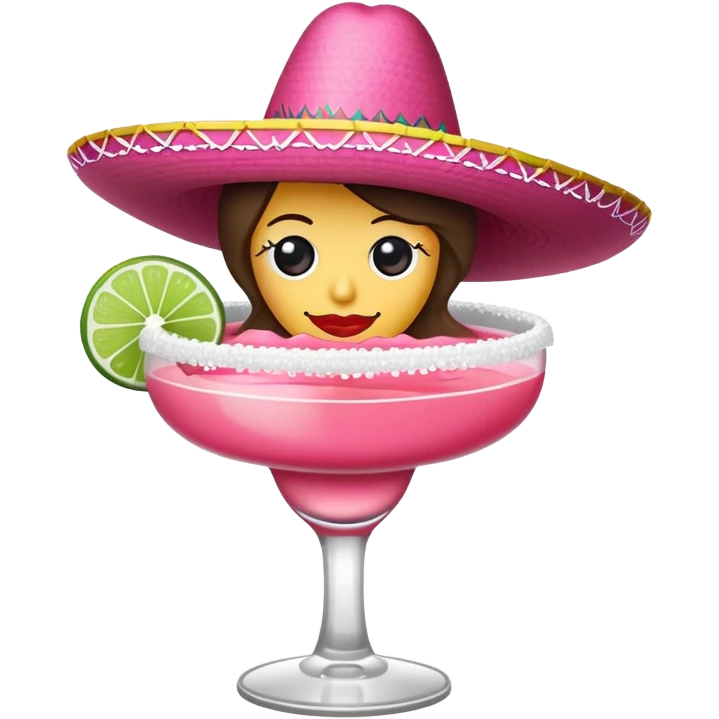 Sombrero pink margarita  emoji