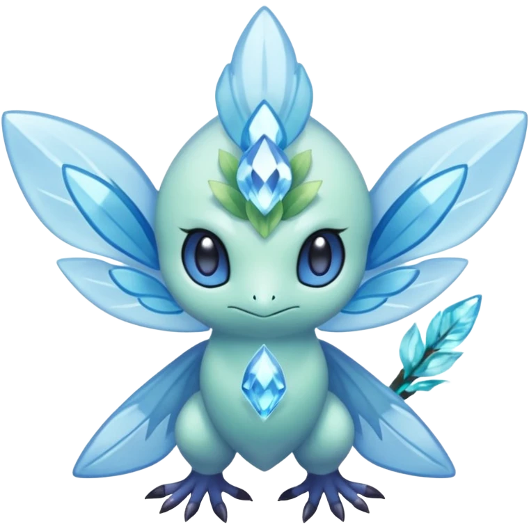 elemental icy floral ethereal glacial Axew-Rufflet-Brionne-Celebi-Pokémon-Fakémon-hybrid-creature emoji